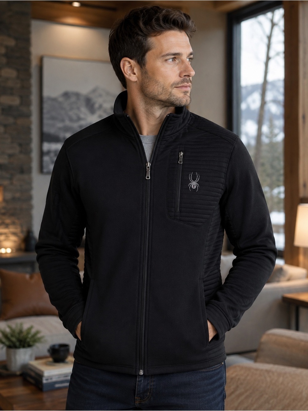 Spyder Men’s Black Full-Zip Jacket – Size M